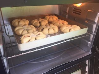 11、花朵豆沙面包,放入烤箱，上下火180度，20分钟，中层；