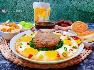 12、肉丸蒸蛋,好吃????诱人的美味就要和小伙伴们一起分享