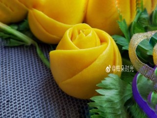 21、南瓜玫瑰花馒头,成品。