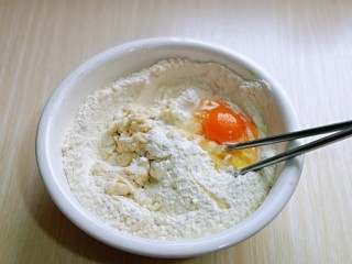 1、罗勒意式披萨,将牛奶分次倒入面粉中，加入酵母粉，再磕入一个鸡蛋。