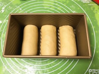 17、奶油吐司,依次放入吐司盒中，盖上保鲜膜。