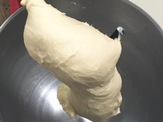 3、快速早餐吐司片-椰蓉味,继续揉面20分钟。