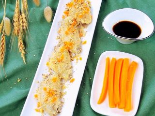 5、蘸汁鸡翅 & 胡萝卜手指条 & 鸡汤冻,来个全家福。