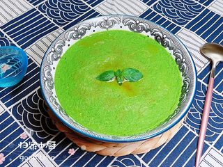 14、菠菜鸡蛋糕（豆浆版）,一碗鲜香滑嫩可口的菠菜鸡蛋糕就做好了！