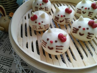 16、小花猫花样馒头,来个近景的