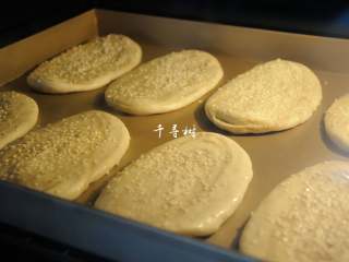 17、老字号甜咸味椒盐油酥金丝饼,烤箱上下火210度预热好之后,把烤盘放置在烤箱中层,定时15分钟。