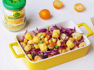 14、馒头蔬菜什锦沙拉,成品图。