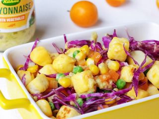 16、馒头蔬菜什锦沙拉,成品图。