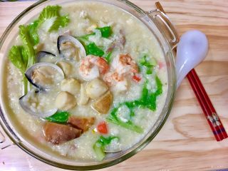 43、鮑魚干貝粥,料多實在的鮑魚干貝粥來挑逗你的舌尖囉！