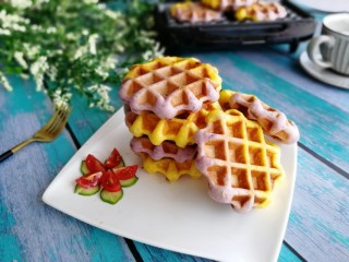 35、双色华夫饼,成品图