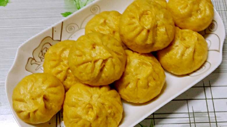 南瓜包子(小葱鲜肉馅)