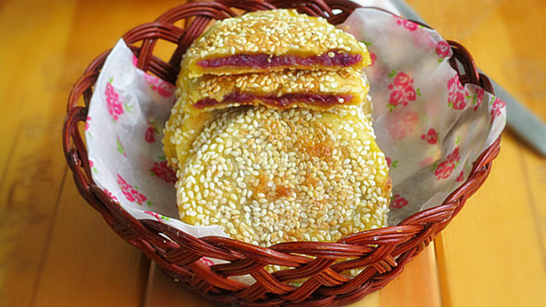 南瓜炼奶紫薯饼