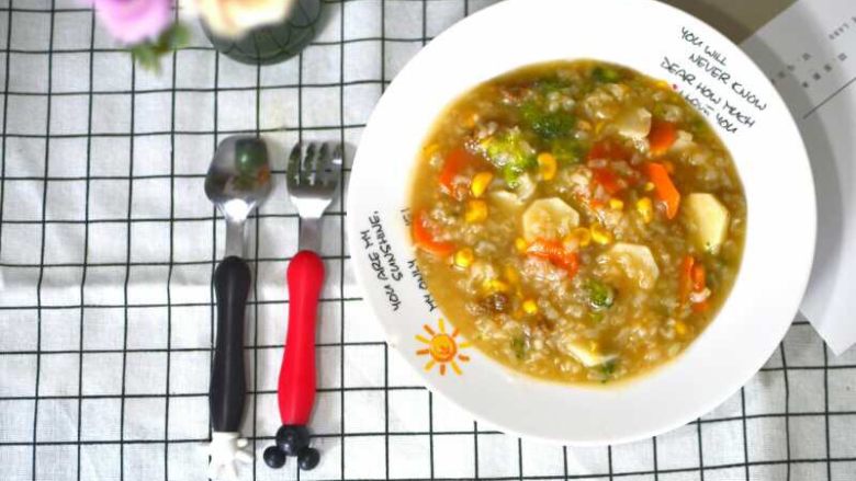 瘦肉玉米蔬菜粥