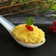 小米的另类吃法～小米豆腐虾仁丸