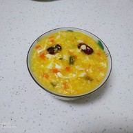 小米、南瓜、咸蛋清、尖椒粥