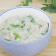 排骨油麦菜粥 宝宝辅食，补铁又开胃