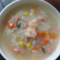 火腿玉米虾粥