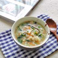 早餐+菠菜香菇肉末粥