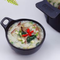 生滚槐花猪肝粥