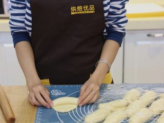 8、蜂蜜椰蓉小面包,8.将面团卷起来。