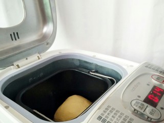 7、毛毛虫面包,重新收园面团，进行发酵。