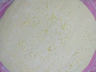 9、梅干菜烧饼,撒上鸡粉。