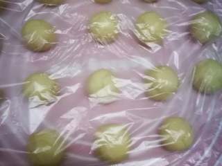 5、小鲜肉#中秋食饼记#,盖上保鲜膜醒半小时。