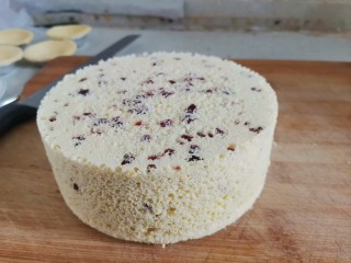 18、蔓越莓小米蒸糕,脱模后的的小米蒸糕切块即可食用