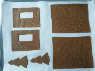 9、圣诞姜饼屋,摆入烤盘