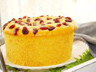 14、蔓越莓南瓜发糕,放凉后脱模切块即可