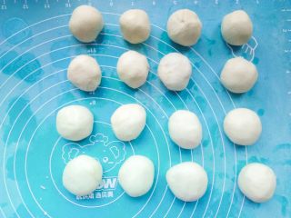 14、鲜花饼,依次包好16个面团，盖上保鲜膜
