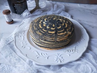 20、斑马纹戚风蛋糕,成品图