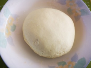 9、升级版烤白馍,用手揉成面团，盖上保鲜膜醒发90分钟