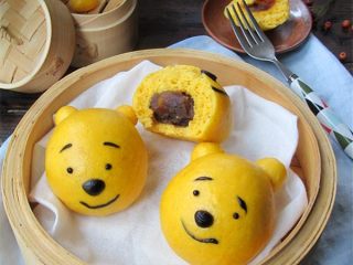 18、维尼豆沙馒头,出锅喽，看我们维尼是不是很帅
