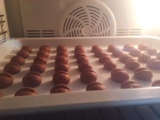 8、宝宝零食系列～咖啡豆饼干,放进烤箱用上下火烤，上火160度，下火150度，30分钟，因为这款饼干不怕上色，所以可以放心的烤，但是同时注意不要烤焦注意观察。