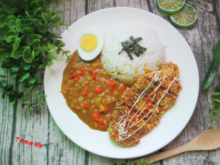 18、咖喱鸡排饭,免炸版,咖喱与鸡排的完美结合~一口咬下去实在太满足了~好吃的停不下来