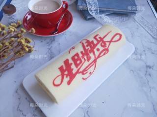 21、生日快乐彩绘蛋糕卷,成品