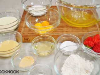 1、北海道芝士奶油杯子蛋糕,食材准备