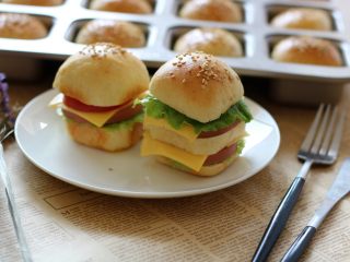 15、黄豆粗粮迷你汉堡,多层汉堡随意搭配