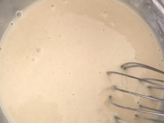 9、无需打发，无需泡打粉的松饼,搅拌好的面糊，静置5-10分钟。