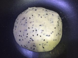 3、黑芝麻椰蓉面包棒,再放室温软化好的黄油，再按一个和面20分钟，再加入黑芝麻揉至均匀即可