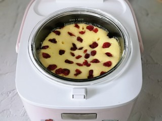 18、蒸蔓越莓蛋糕～电饭煲版,焖了20分钟后电饭煲蒸蛋糕出炉啦～