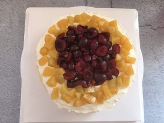 8、汪汪队生日蛋糕,然后放上一层水果