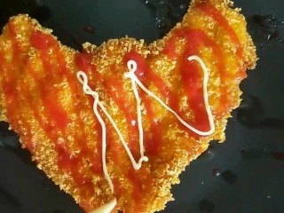 9、炸鸡排,骑上番茄酱，沙拉酱就可以吃了