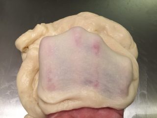 3、蛋黄酥,揉成有薄膜的光滑面团