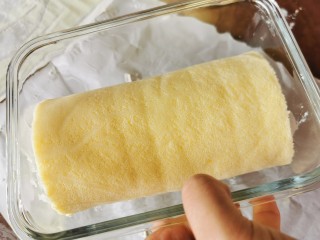 16、榴莲卷【啖啖肉、软绵绵】,密封放冰箱里冷藏2小时，口感特别棒。