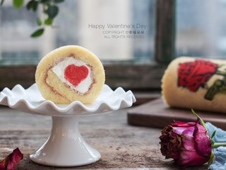 28、彩绘玫瑰蛋糕卷,情人节快乐！