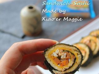 17、#吐司新吃法之五#三明治寿司,请输入文字说明