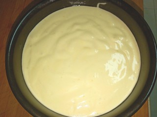 14、蒸酸奶蛋糕,倒入模具中，震出气泡