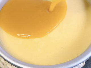 16、芒果慕斯蛋糕,倒入冰好的慕斯液上，再放冰箱冷藏一个小时就好了